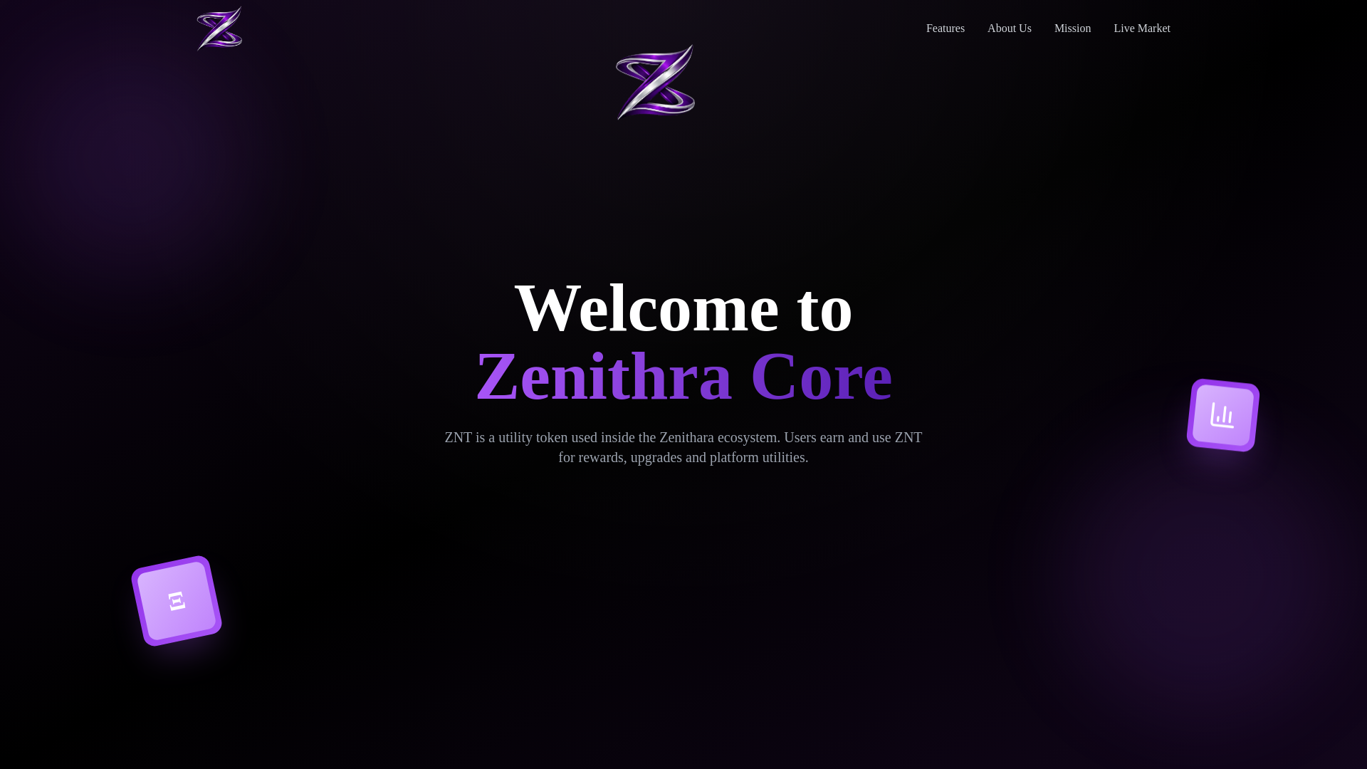 website screenshot of https://zntcoin.starchainlabs.online/