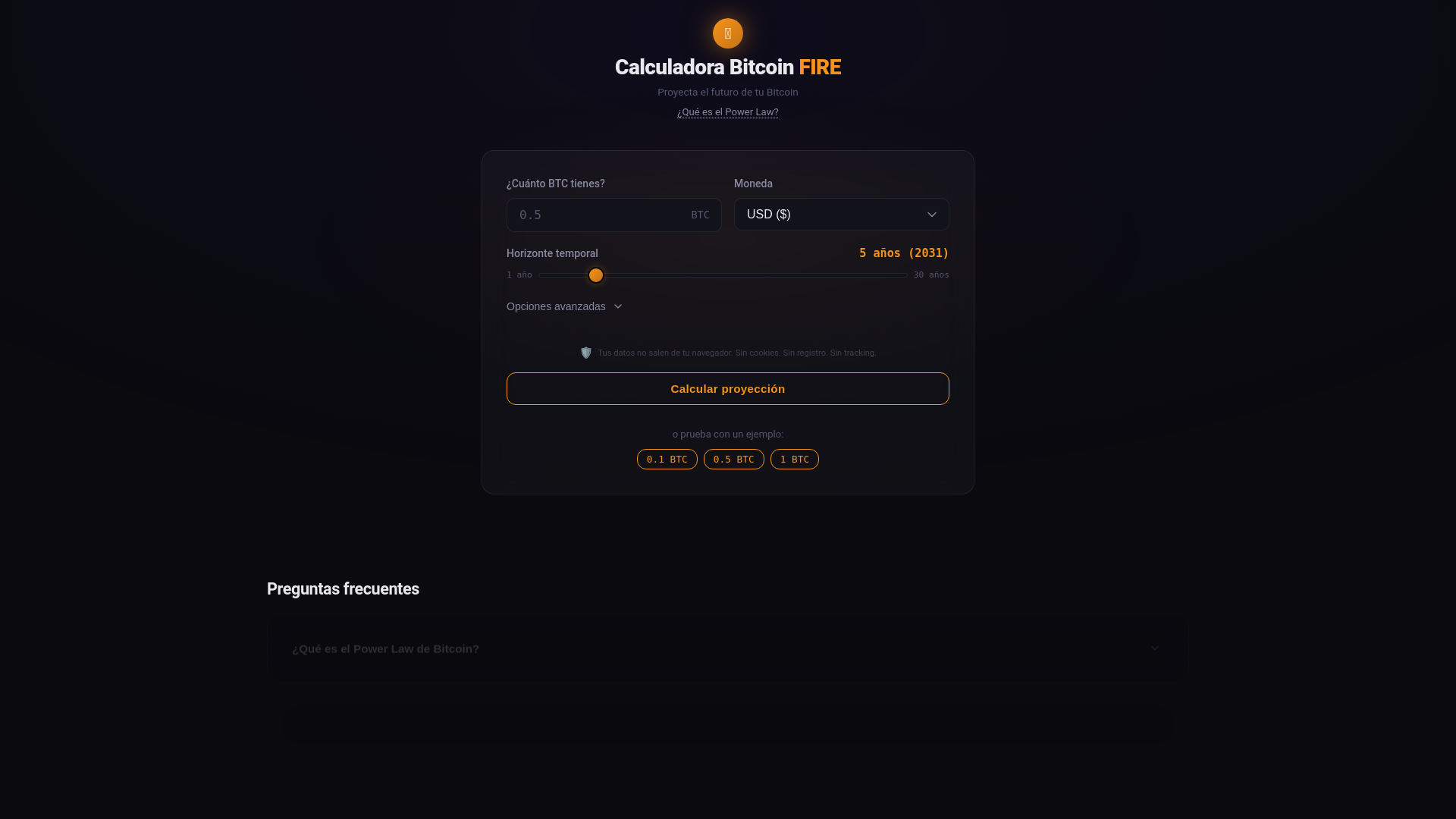 website screenshot of https://calculadora-bitcoin.pages.dev/