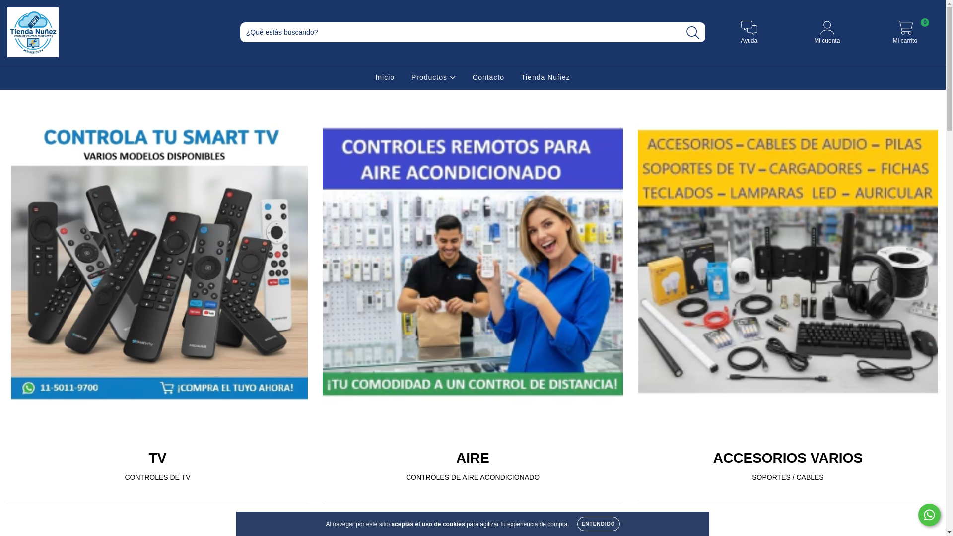 website screenshot of https://tiendanunez.com.ar/