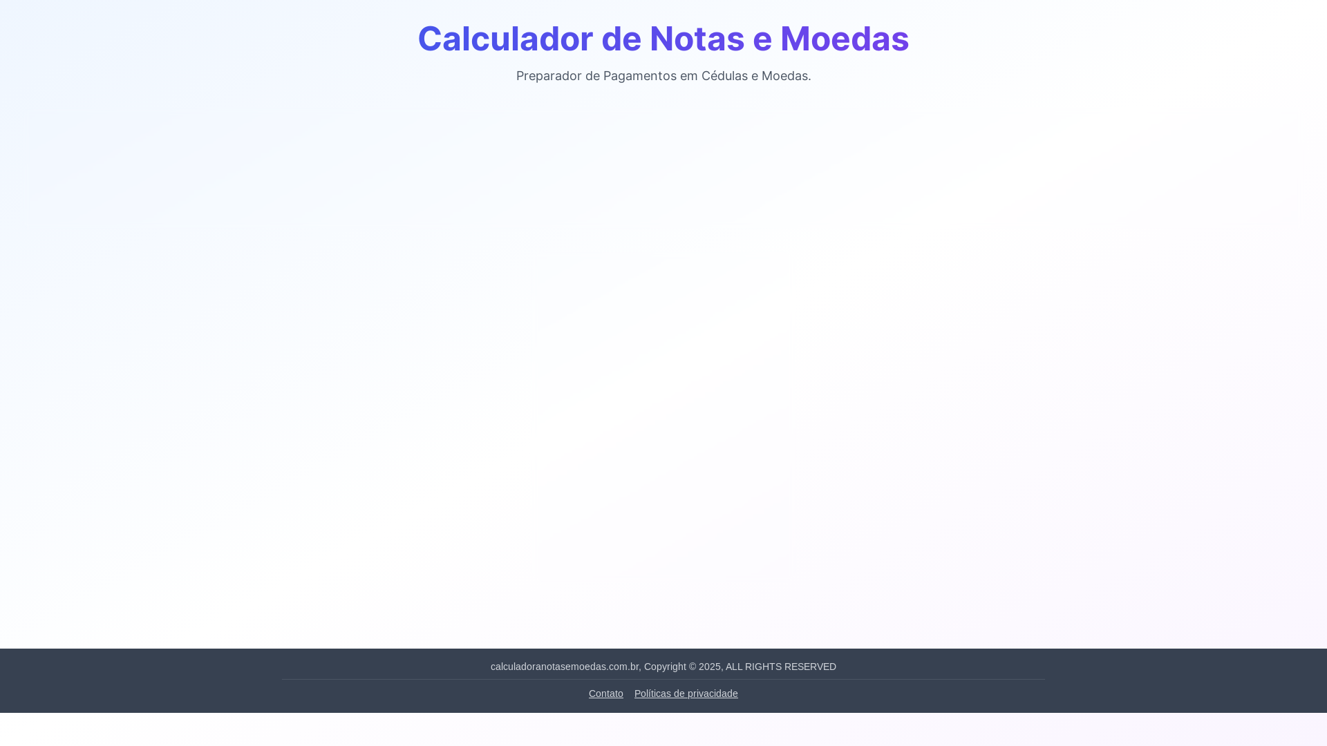 website screenshot of https://calculedinheiro.com.br/