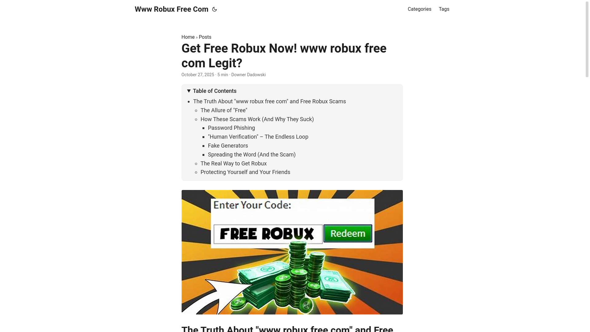 website screenshot of https://www-robux-free-com.pages.dev/