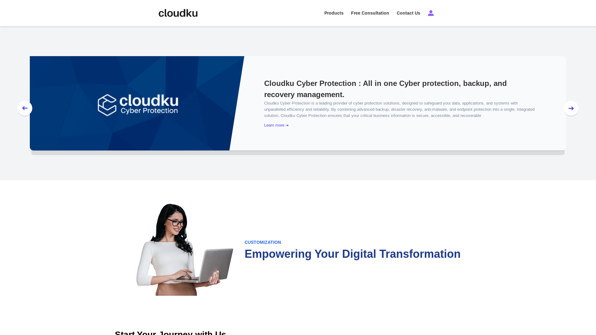 website screenshot of https://cloudku.com