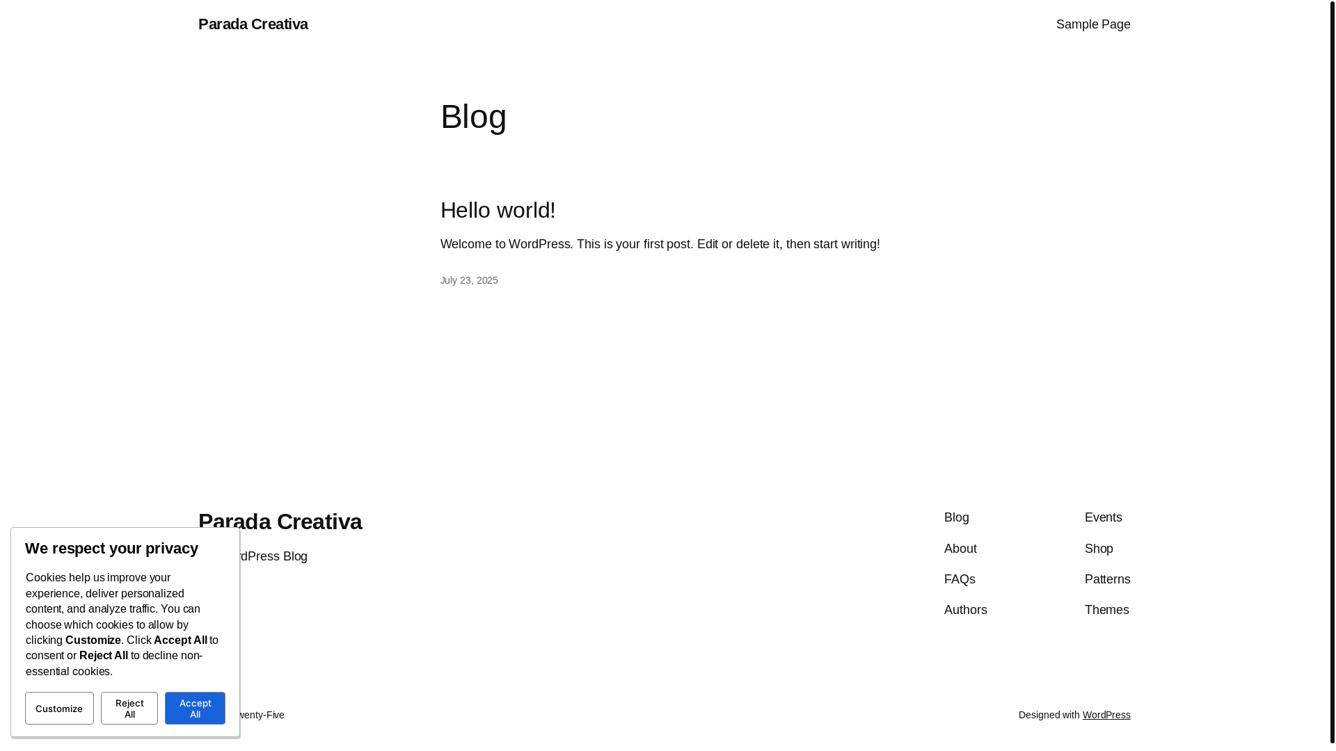 website screenshot of https://paradacreativa.net/