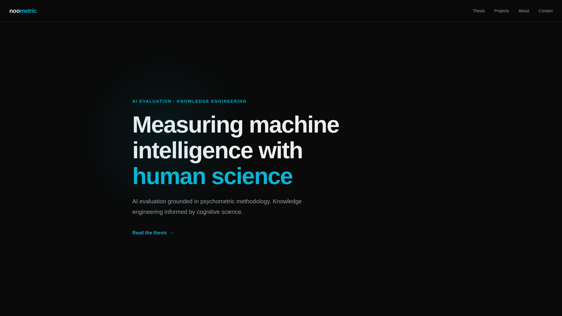 website screenshot of https://noometric.com