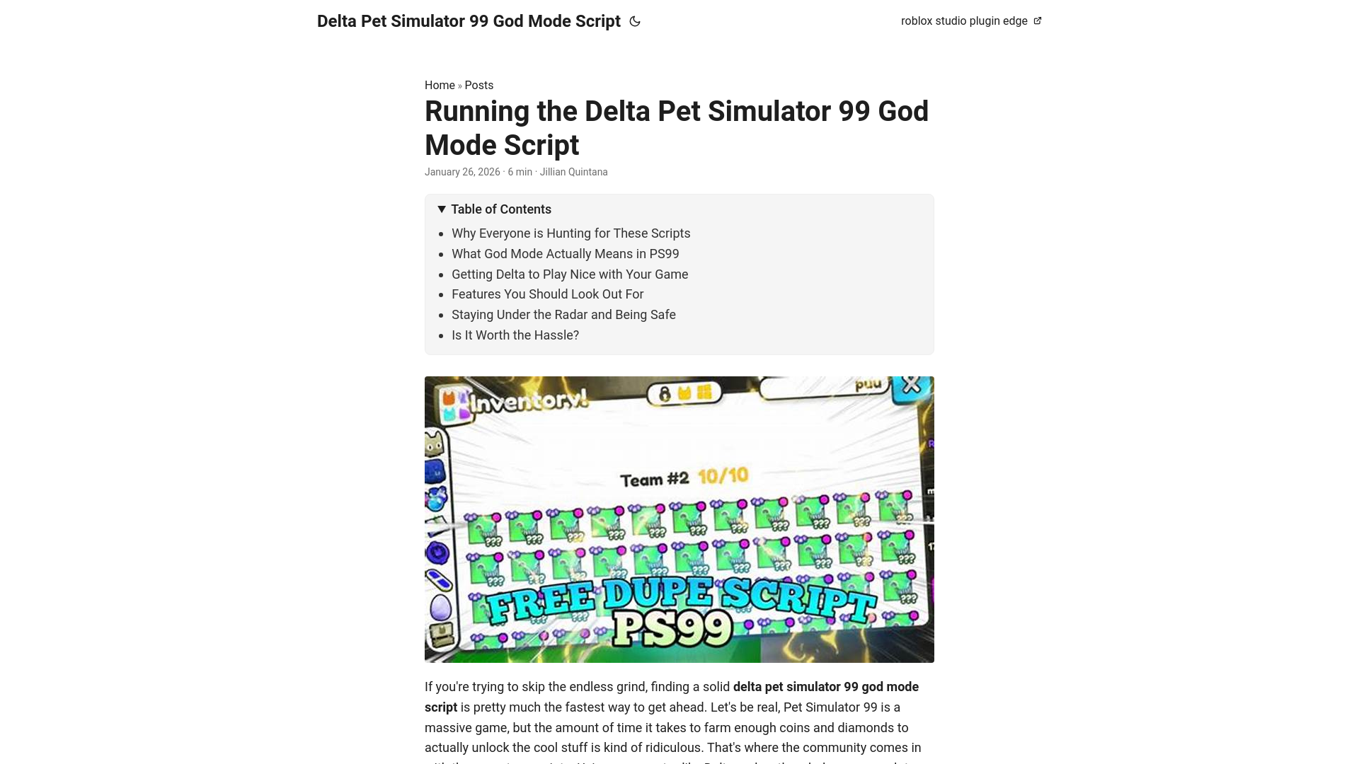 website screenshot of https://delta-pet-simulator-99-god-mode-script.pages.dev/