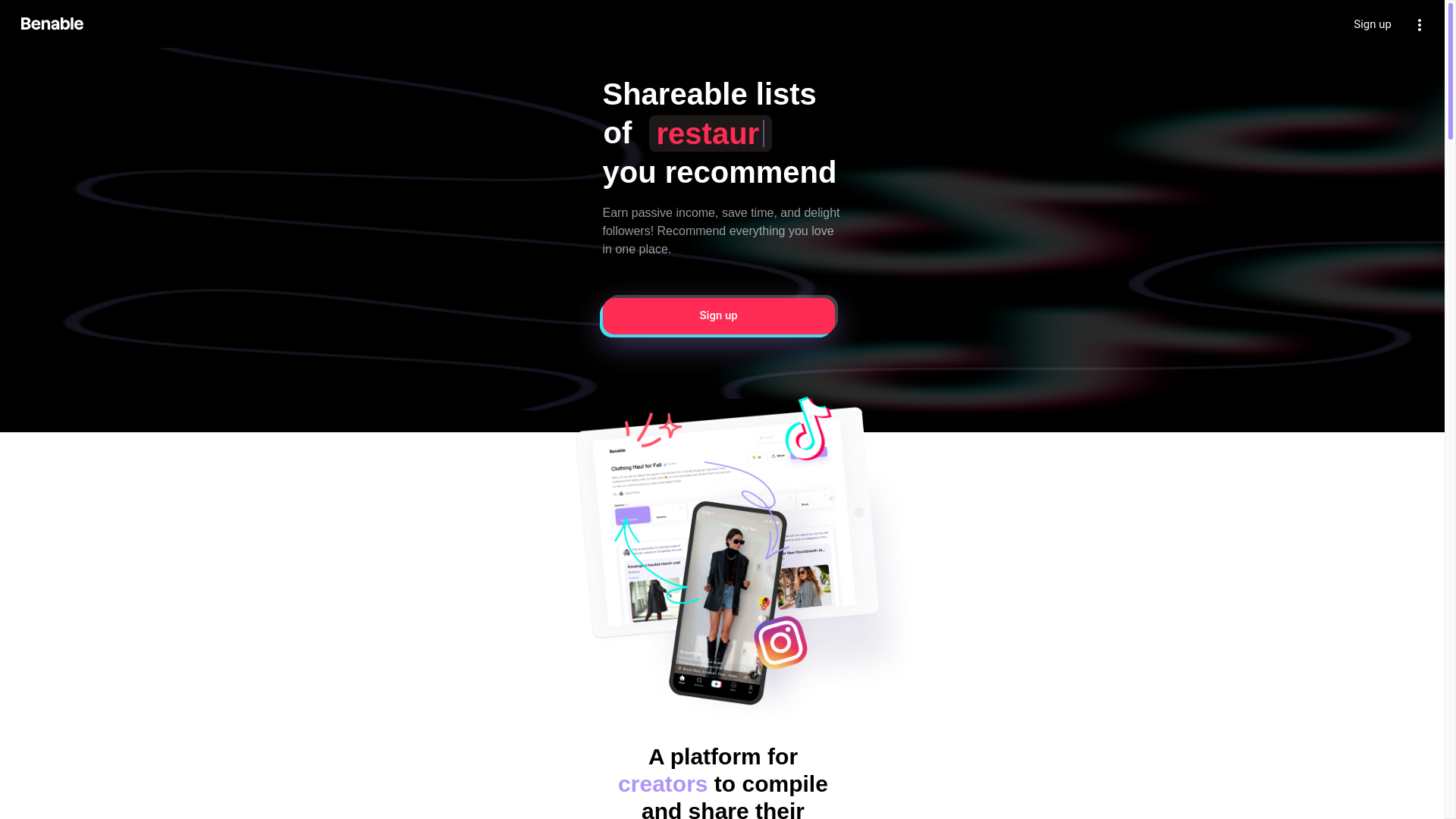 website screenshot of https://benable.com/i/BDPCH