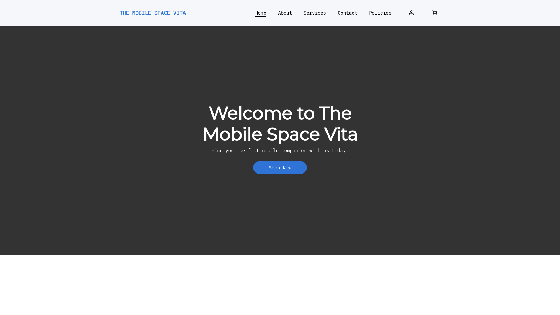 website screenshot of https://themobilespacevita.shop/