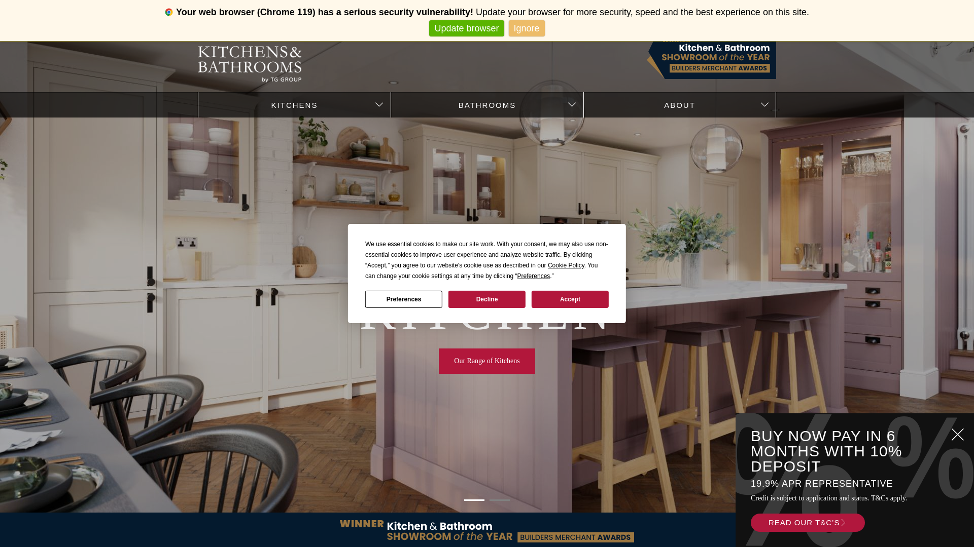 website screenshot of https://tgdreamkitchensandbathrooms.uk/