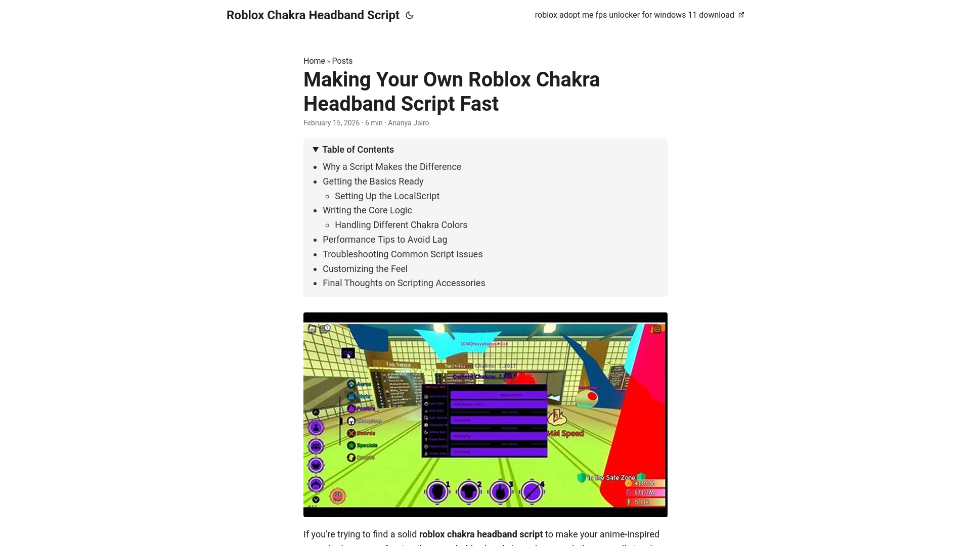 website screenshot of https://roblox-chakra-headband-script.pages.dev/