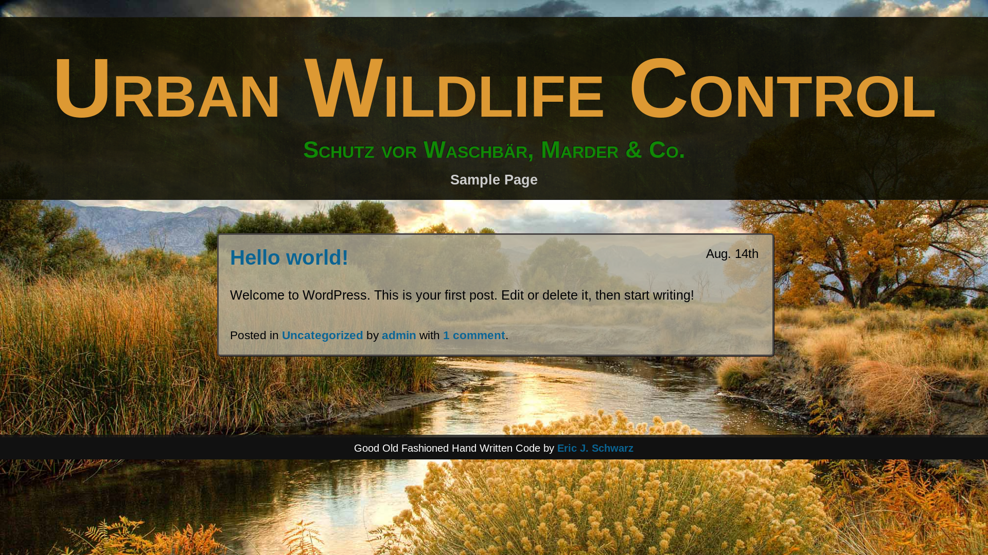 website screenshot of https://urban-wildlife-control.de/