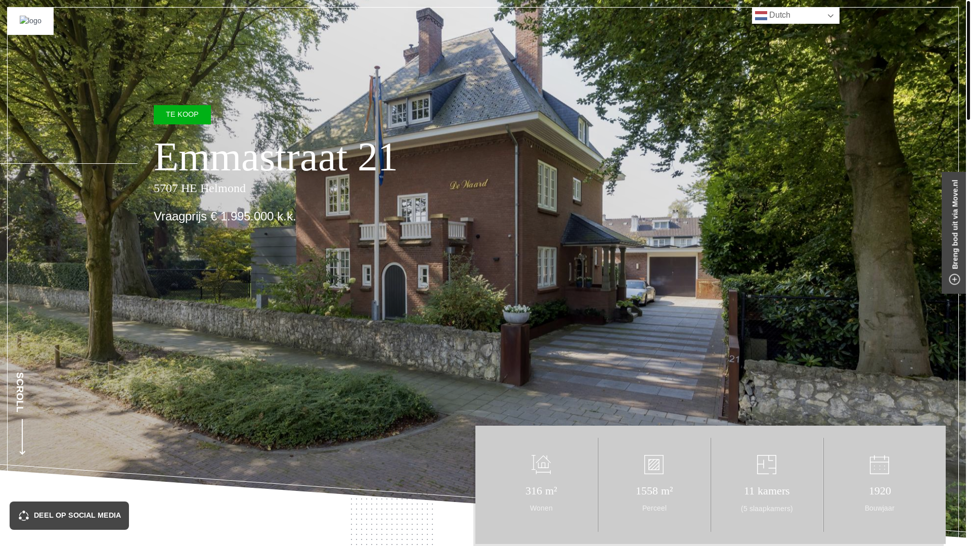 website screenshot of https://emmastraat21helmond.nl/