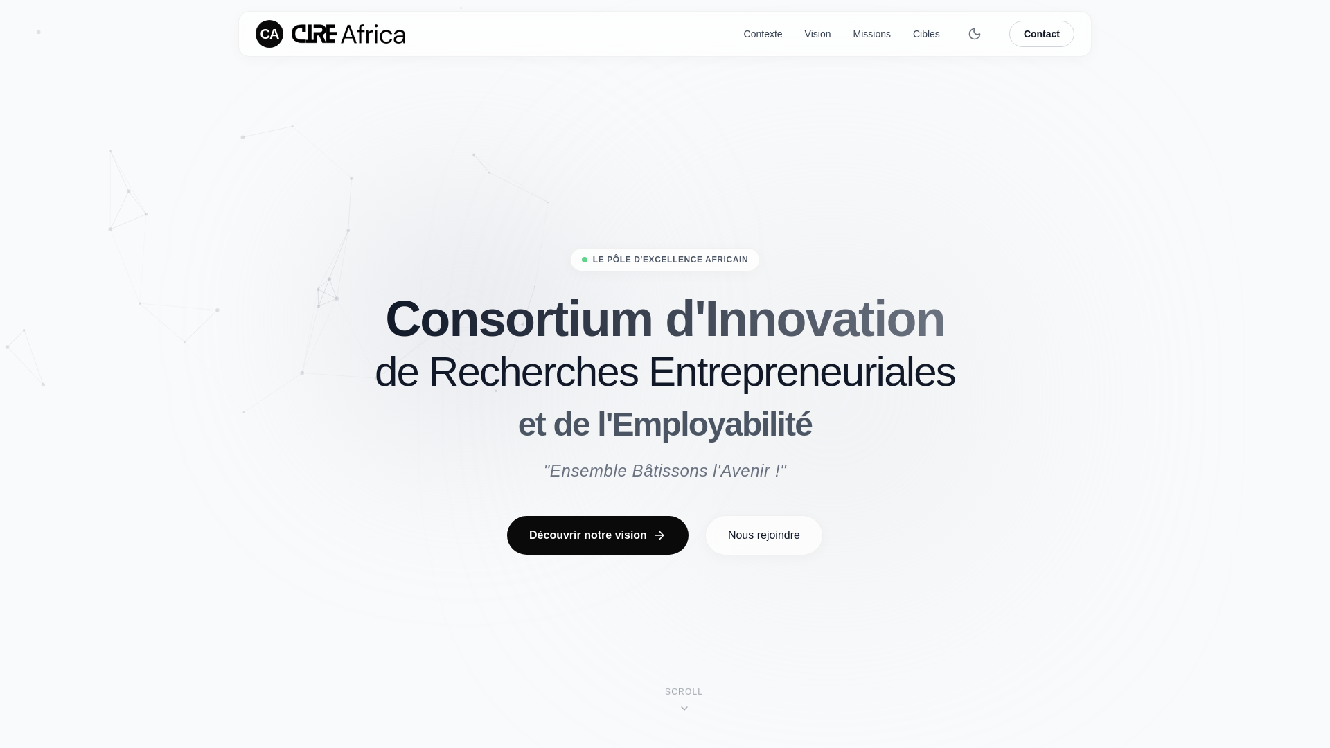 website screenshot of https://cire.africa/