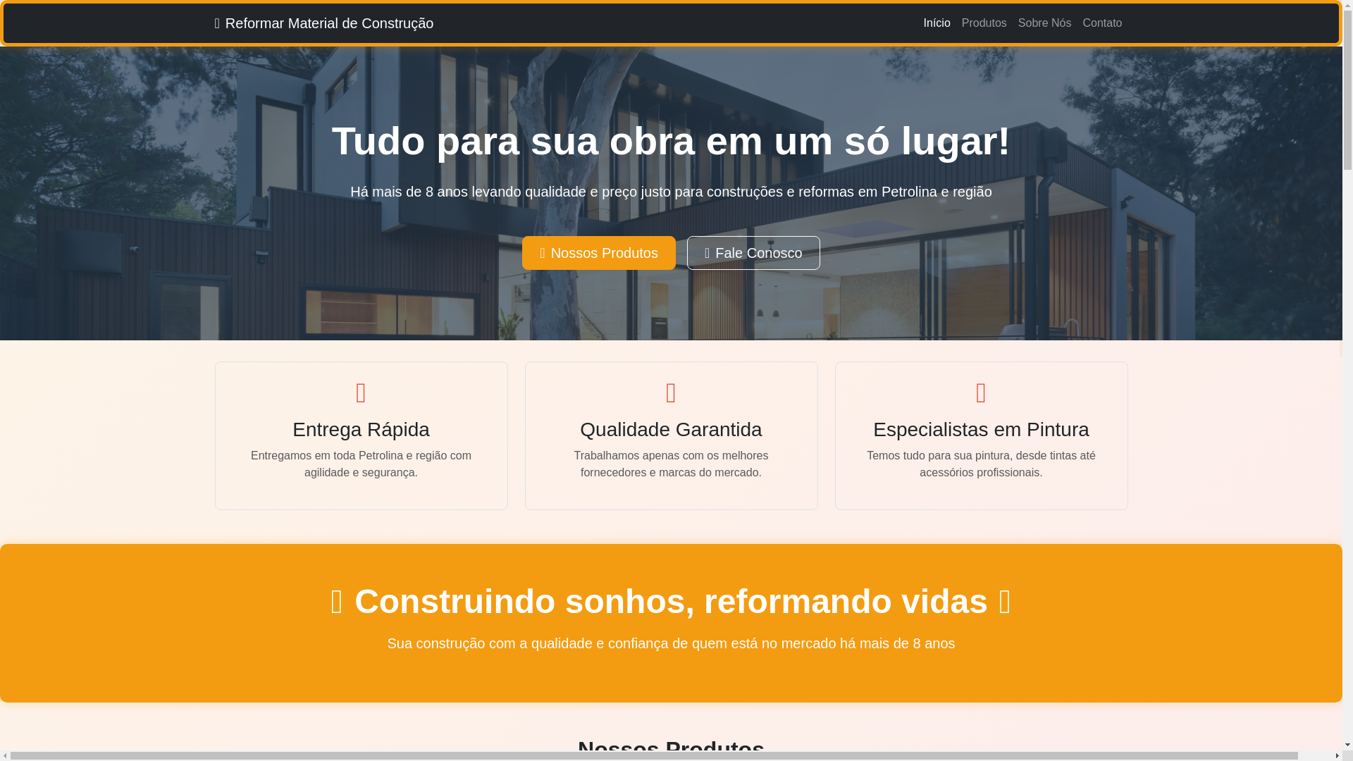 website screenshot of https://reformarmateria.site/
