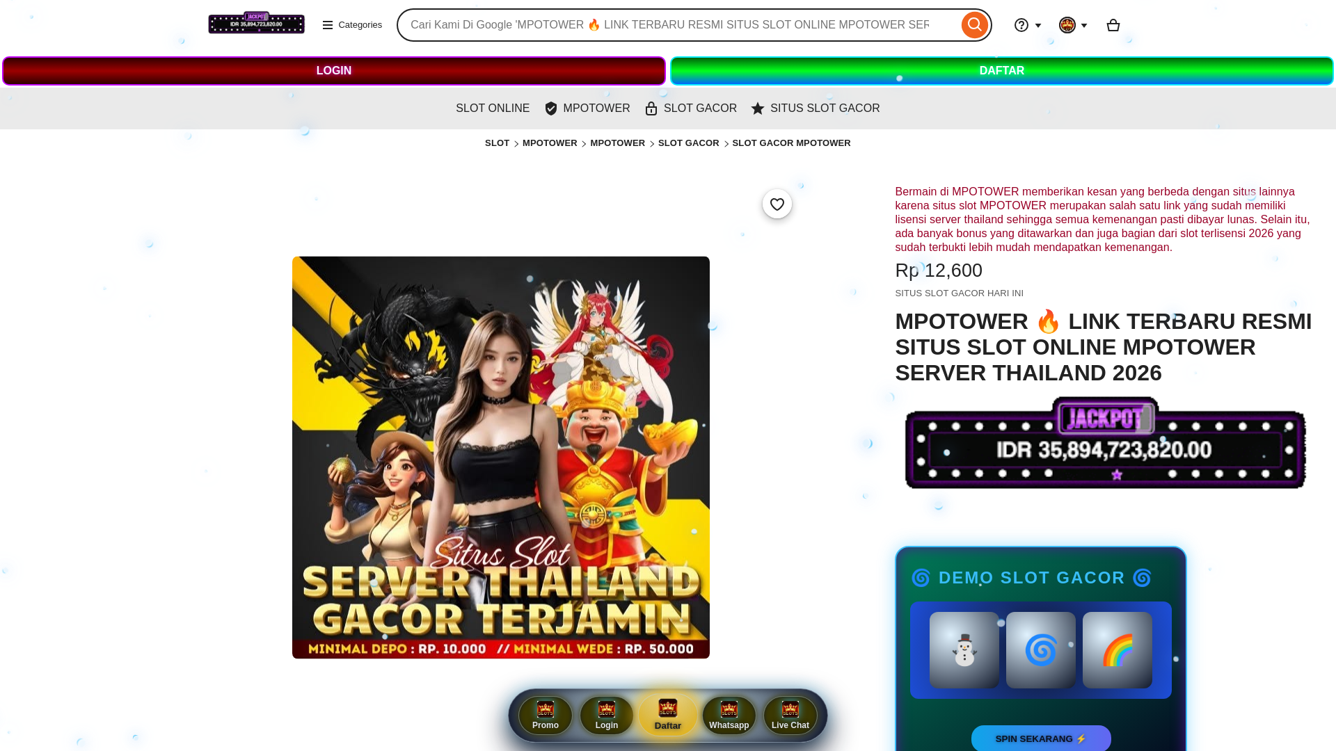 website screenshot of https://mpotowerdaftar.pages.dev/