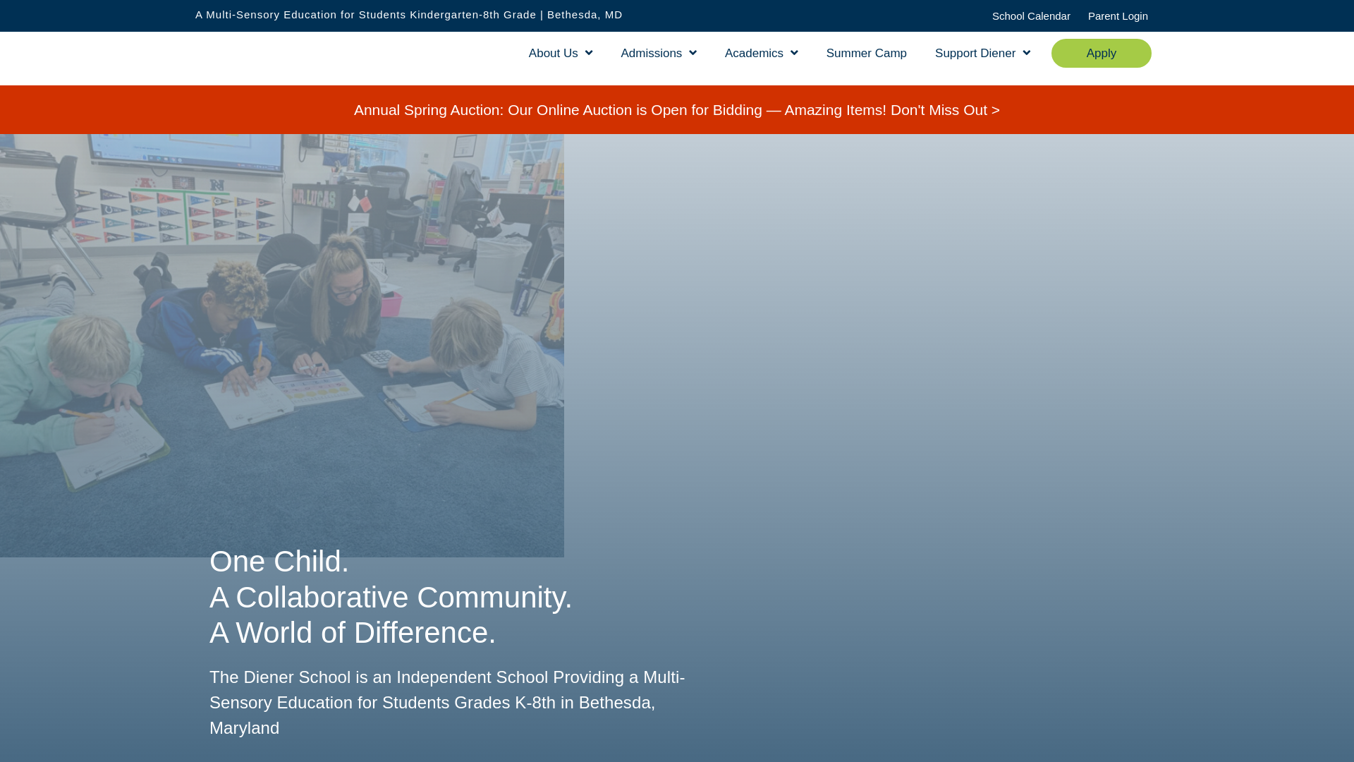 website screenshot of http://www.thedienerschool.org/
