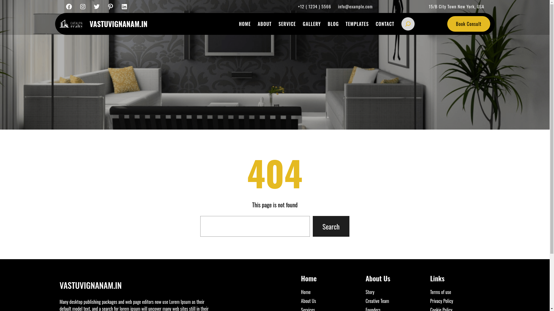 website screenshot of https://vastuvignanam.in/