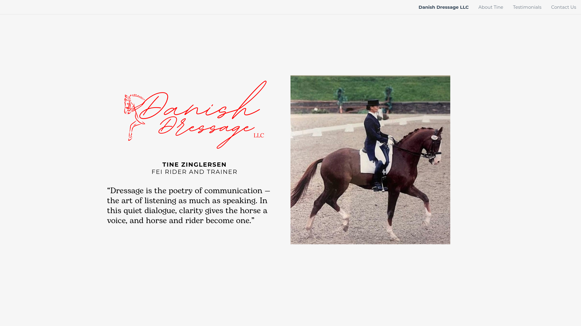 website screenshot of https://danishdressagellc.com