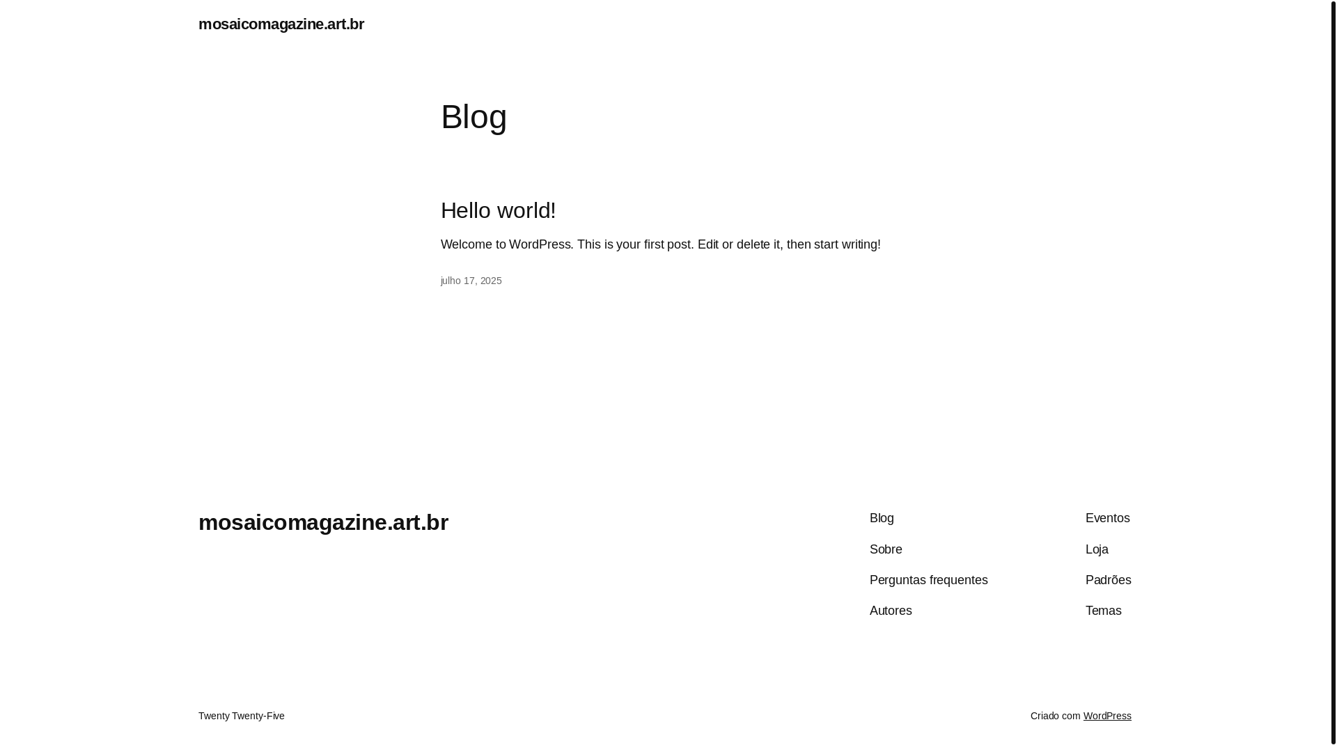 website screenshot of https://mosaicomagazine.art.br/