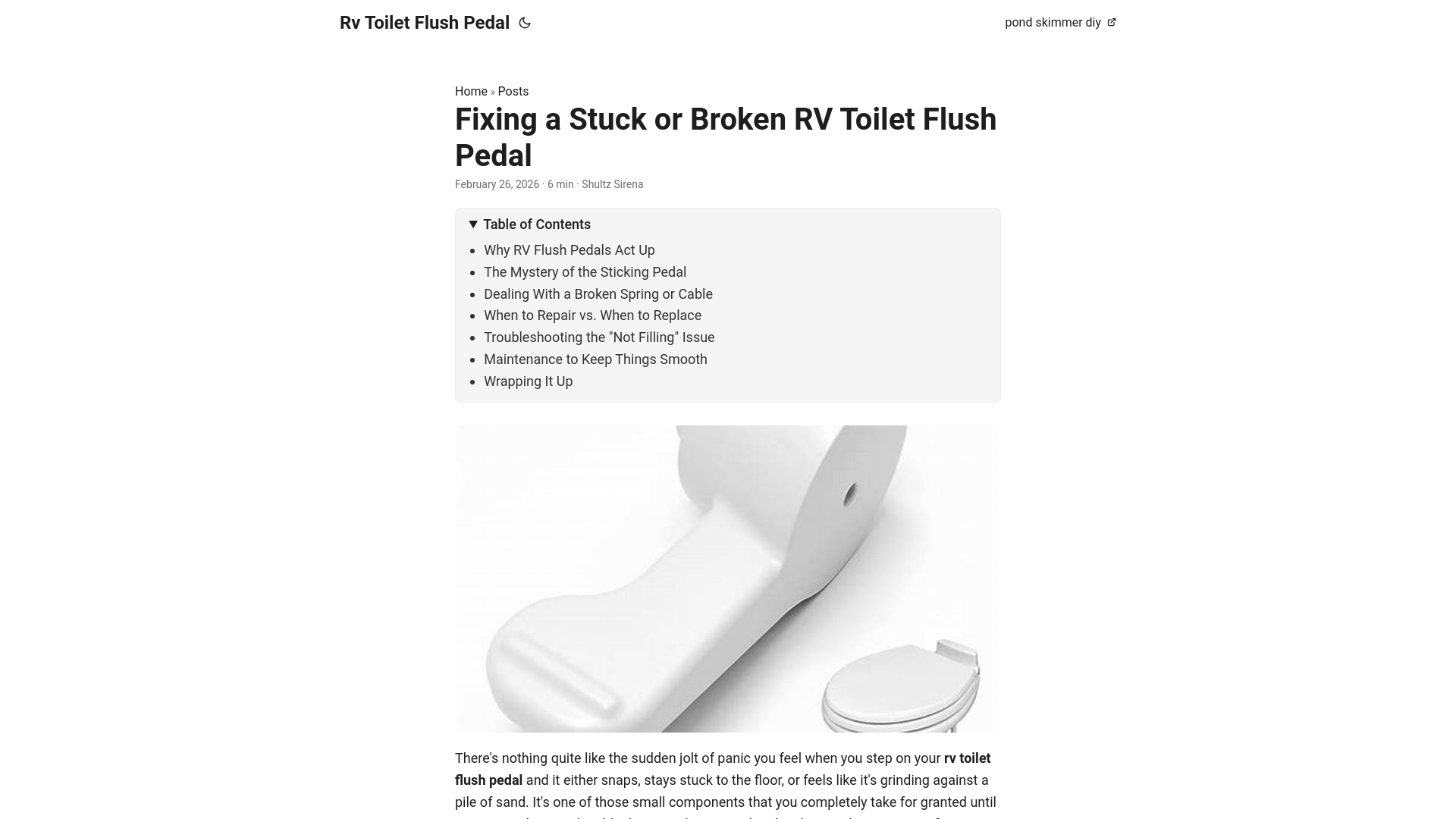 website screenshot of https://rv-toilet-flush-pedal.pages.dev/