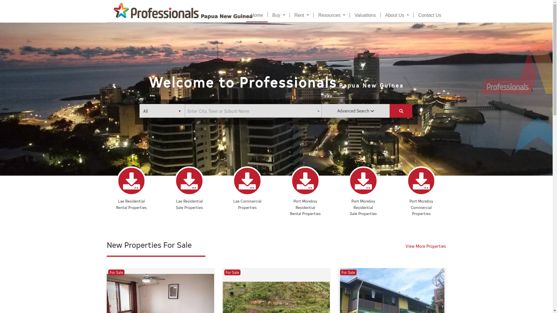 website screenshot of http://www.theprofessionals.com.pg/