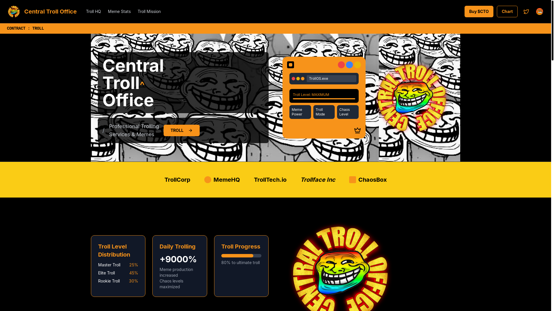 website screenshot of https://ctotokensol.xyz/