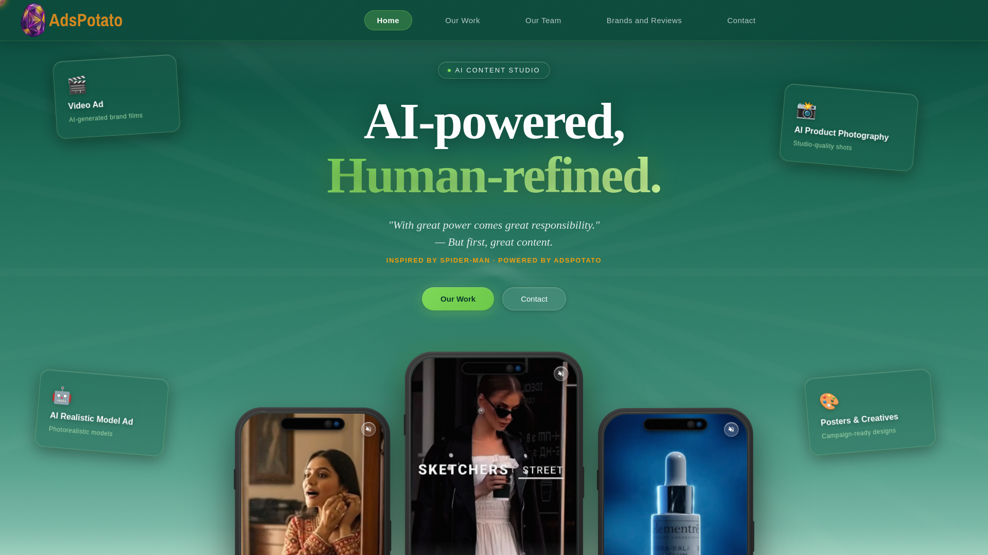 website screenshot of https://adspotato.com