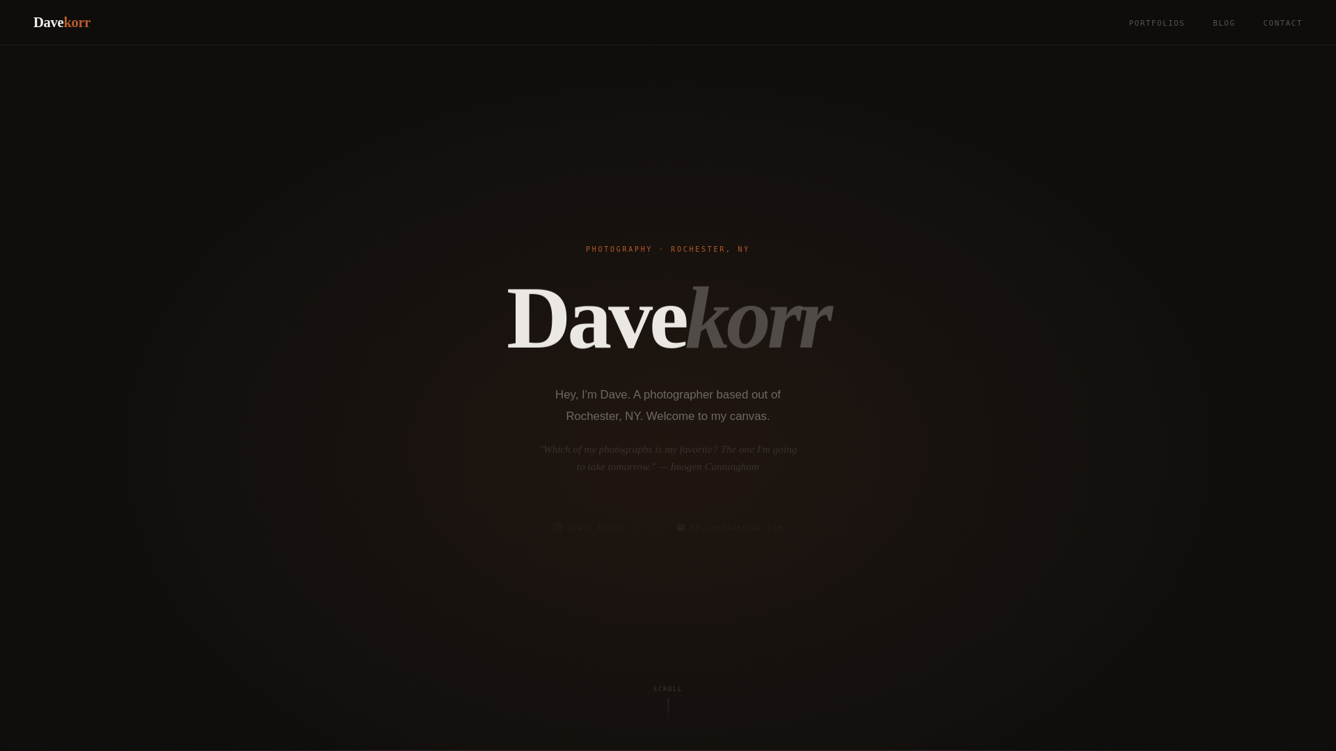 website screenshot of https://davekorr-web.pages.dev/