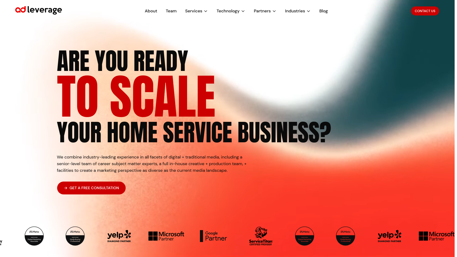 website screenshot of https://adleverage.com