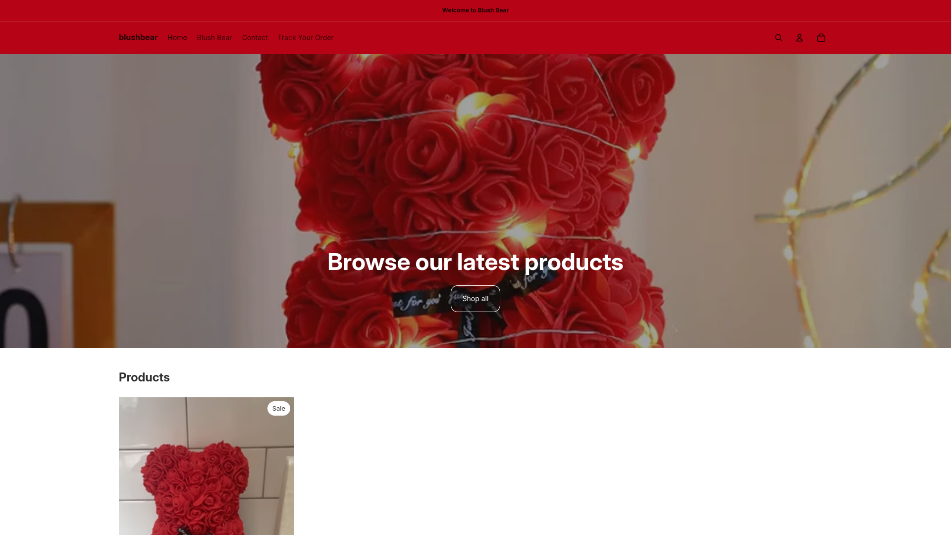website screenshot of https://blushbear.online/