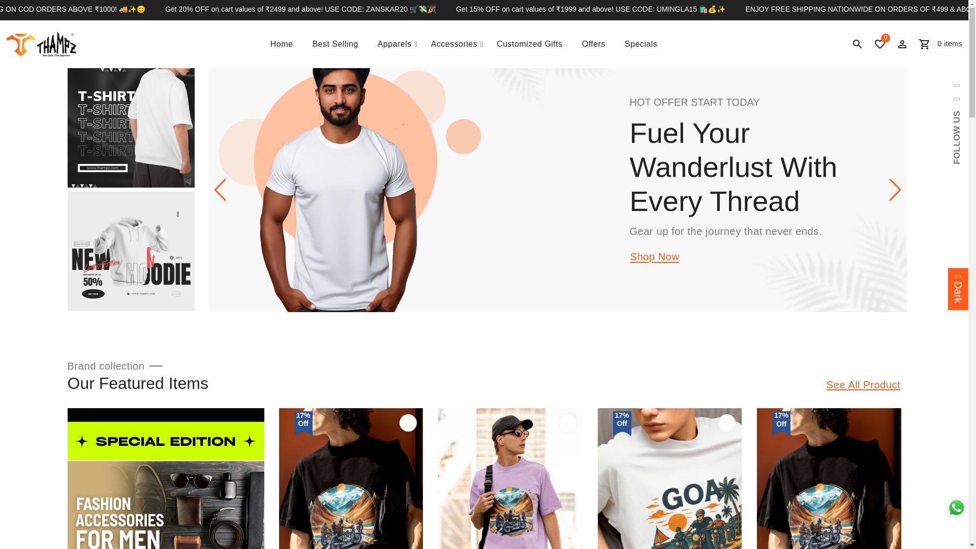 website screenshot of https://thampz.in/