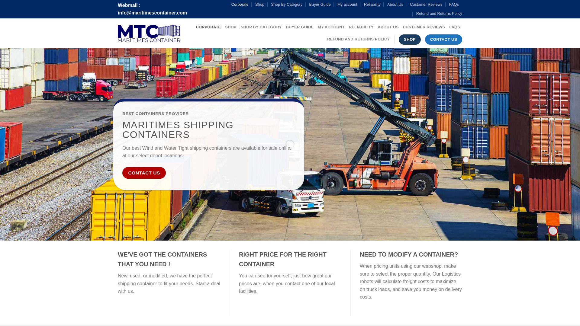 website screenshot of https://maritimescontainer.com