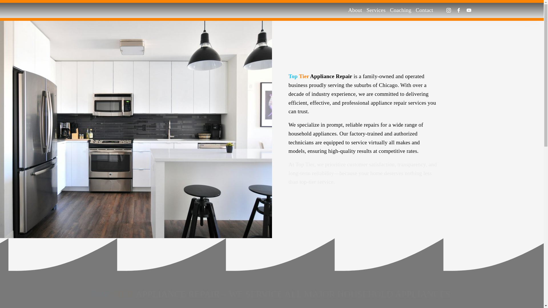 website screenshot of https://toptierappliancesrepair.com/