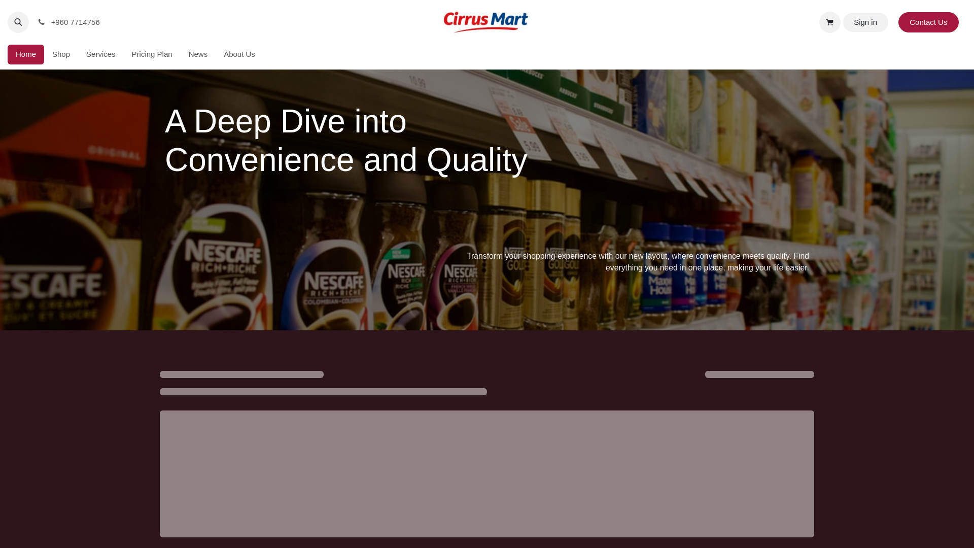 website screenshot of https://cirrusmartonline.com/