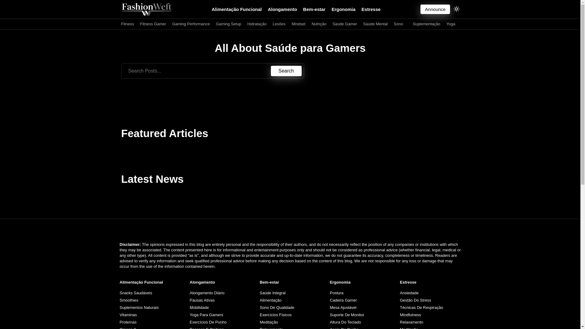 website screenshot of https://saudeparagamers.space/