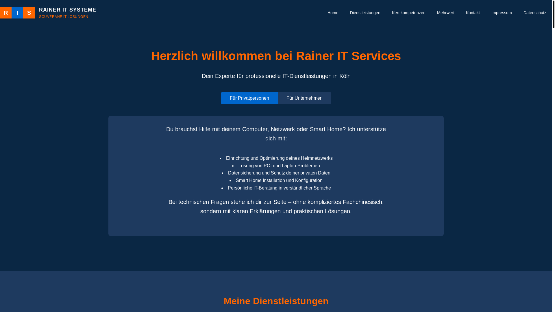 website screenshot of https://rainer-it-services.pages.dev/