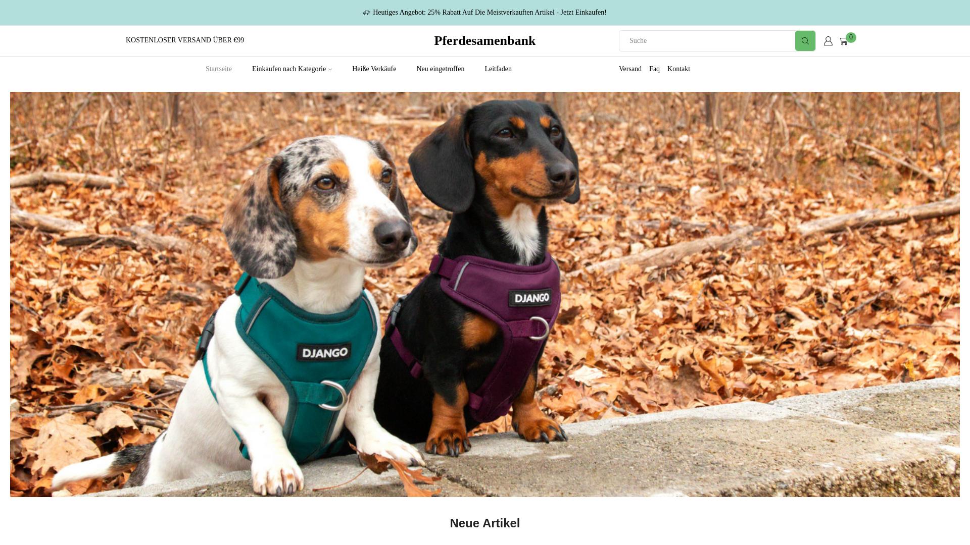 website screenshot of https://pferdesamenbank.de