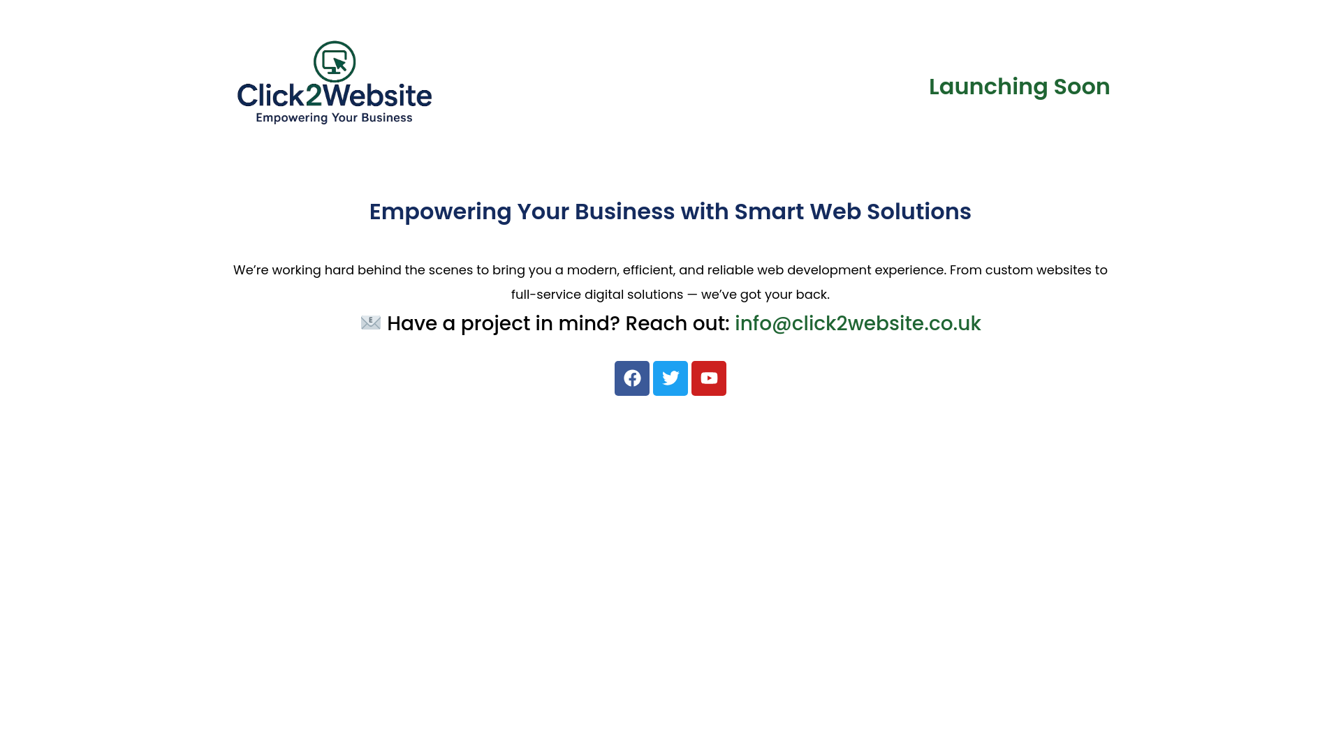 website screenshot of https://click2websites.co.uk/