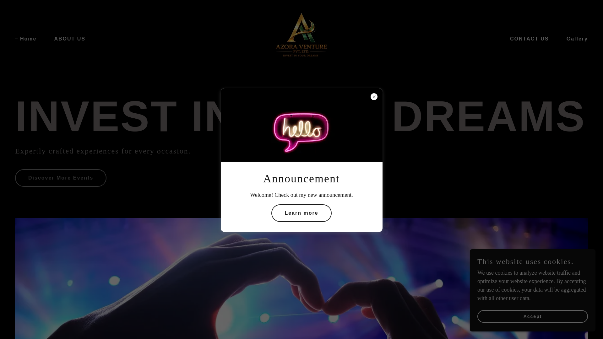 website screenshot of https://azoraventure.com/