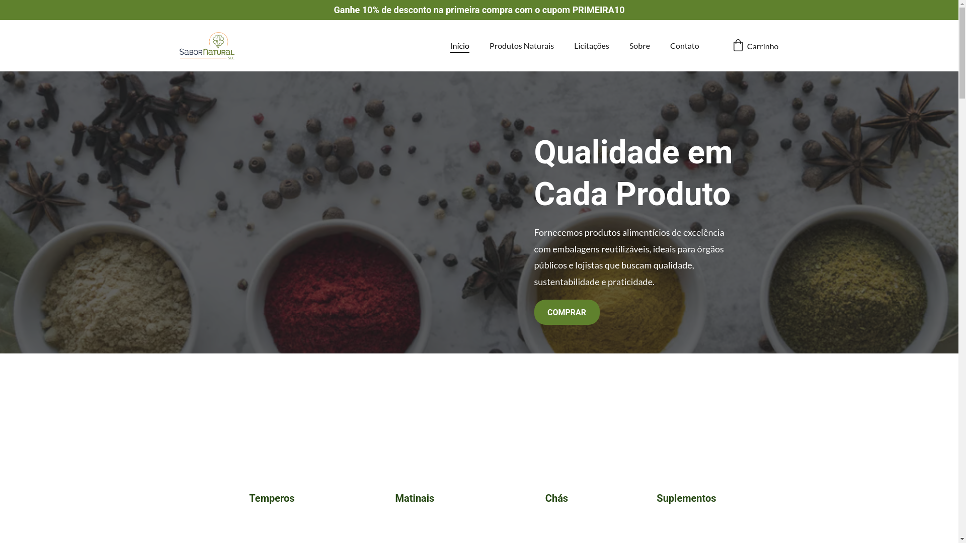 website screenshot of https://sabornaturalsul.com.br/