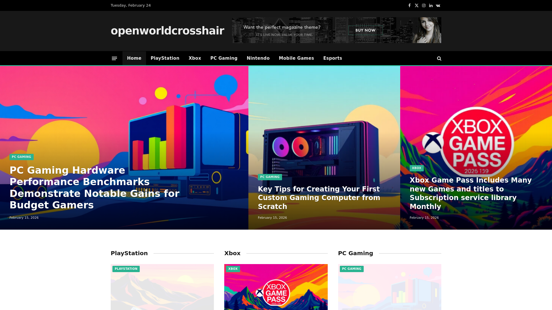 website screenshot of https://openworldcrosshair.co.uk/