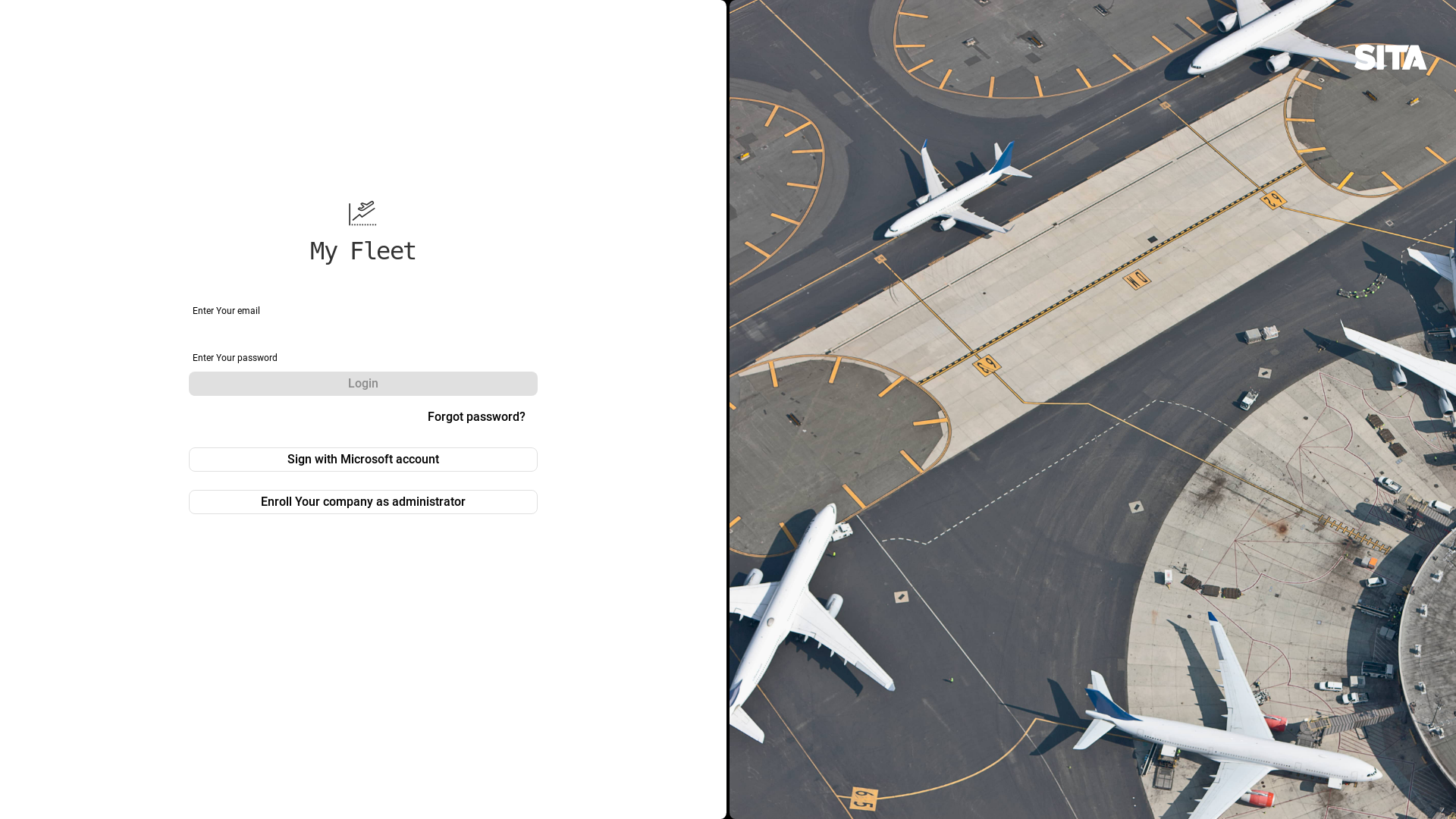 website screenshot of https://my.aircraft-sita.aero/ui/login