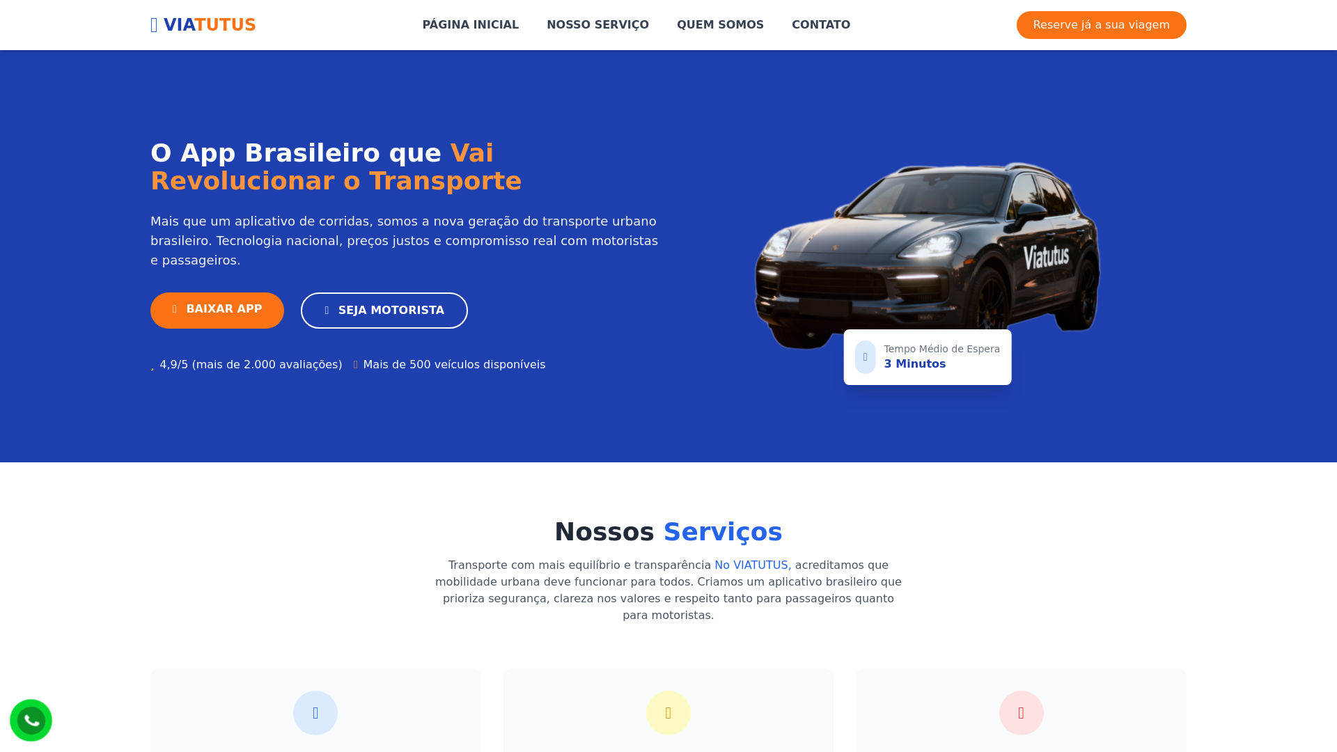 website screenshot of https://viatutus.com.br