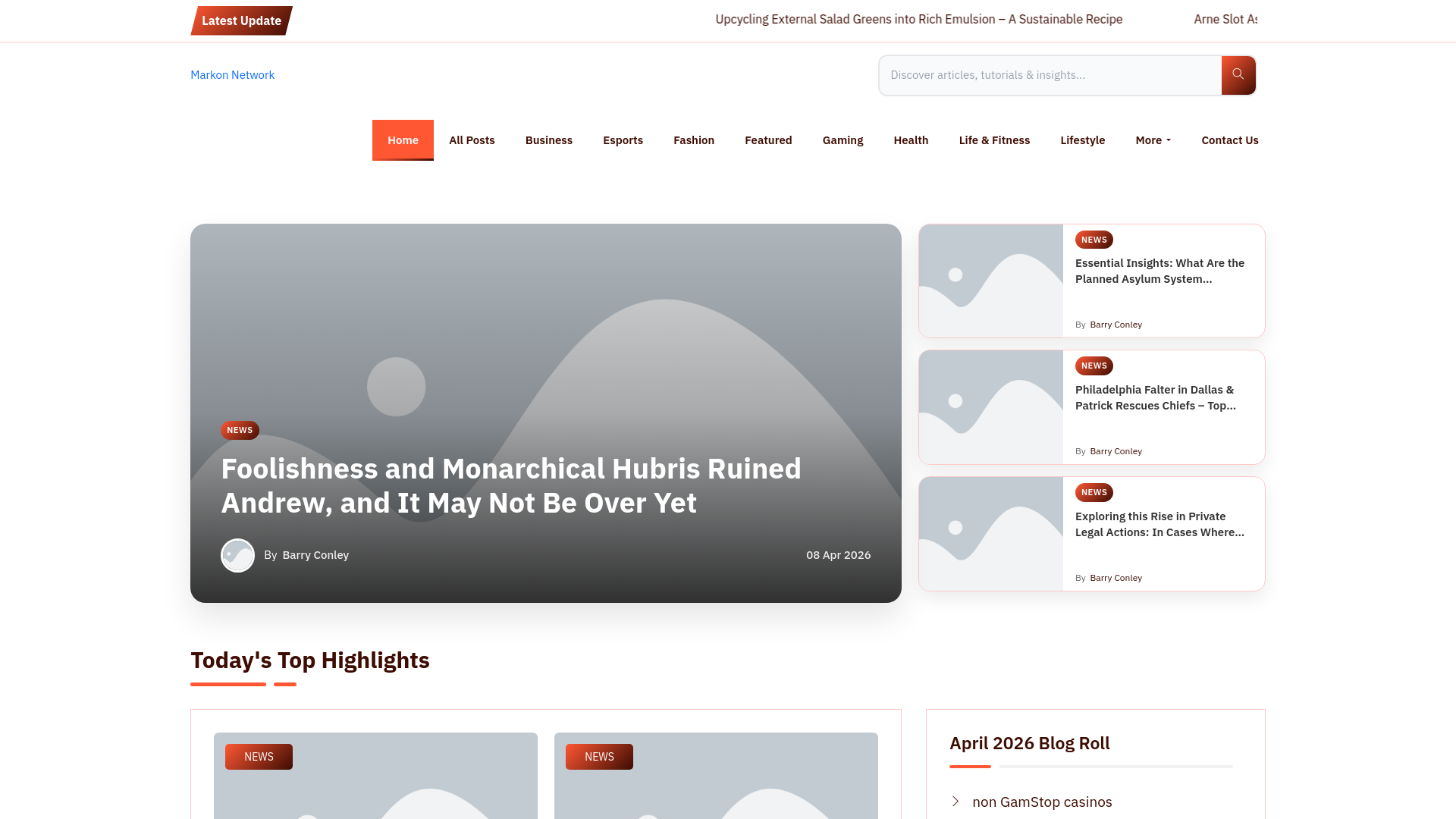 website screenshot of https://markonnetwork.co.uk