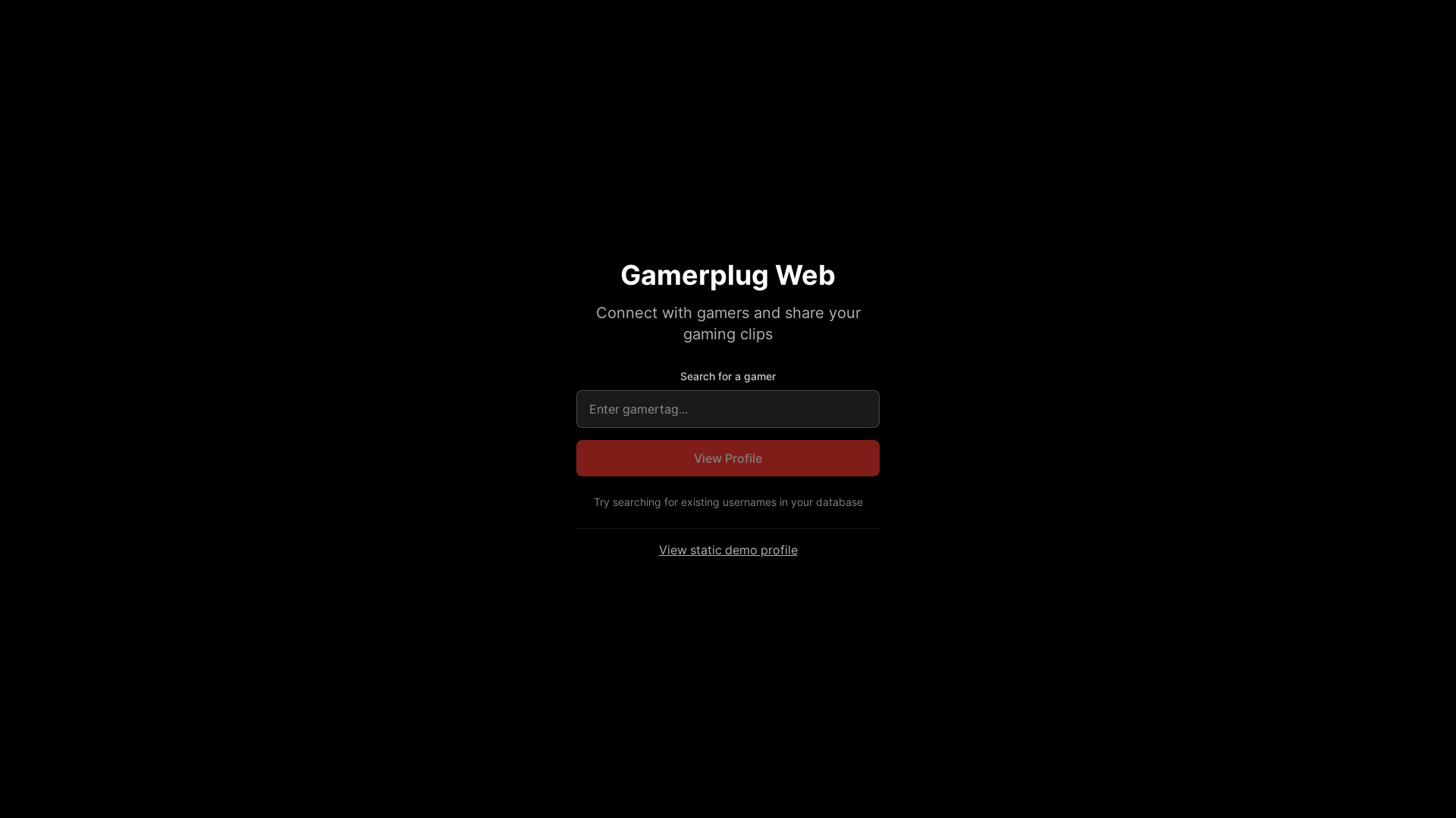 website screenshot of https://gamerplug.app/