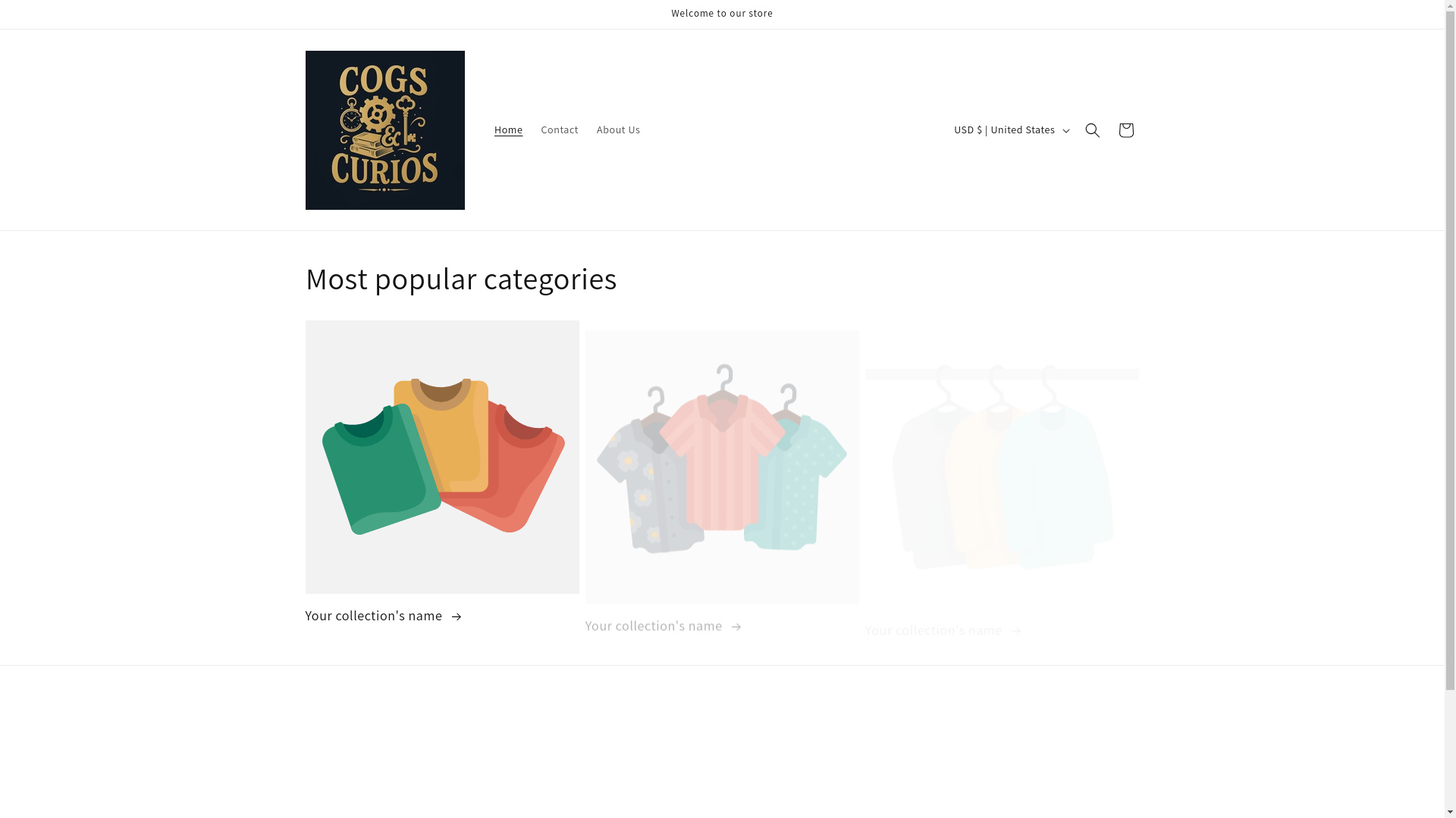 website screenshot of https://cogsandcurios.co.uk/