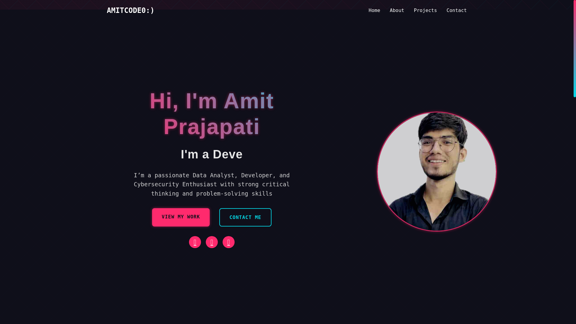 website screenshot of https://amitcode0.page/