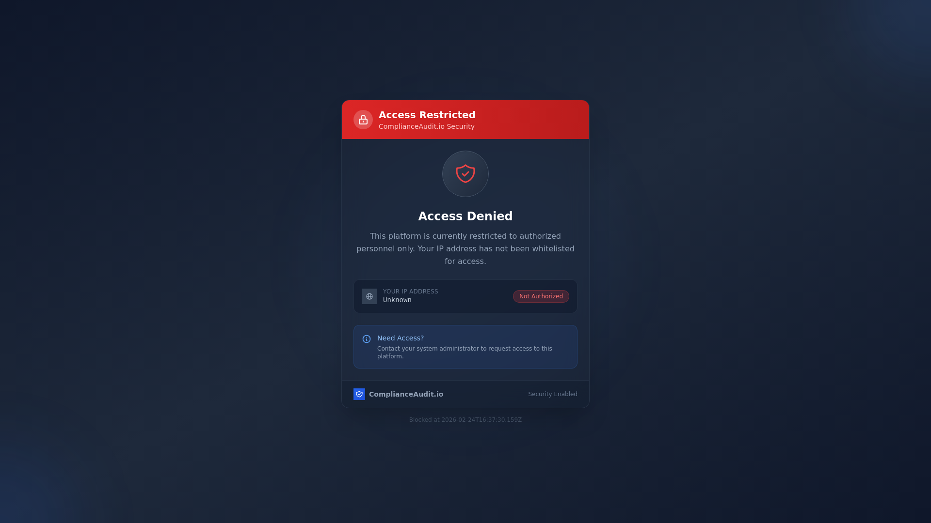 website screenshot of https://complianceaudit.io/