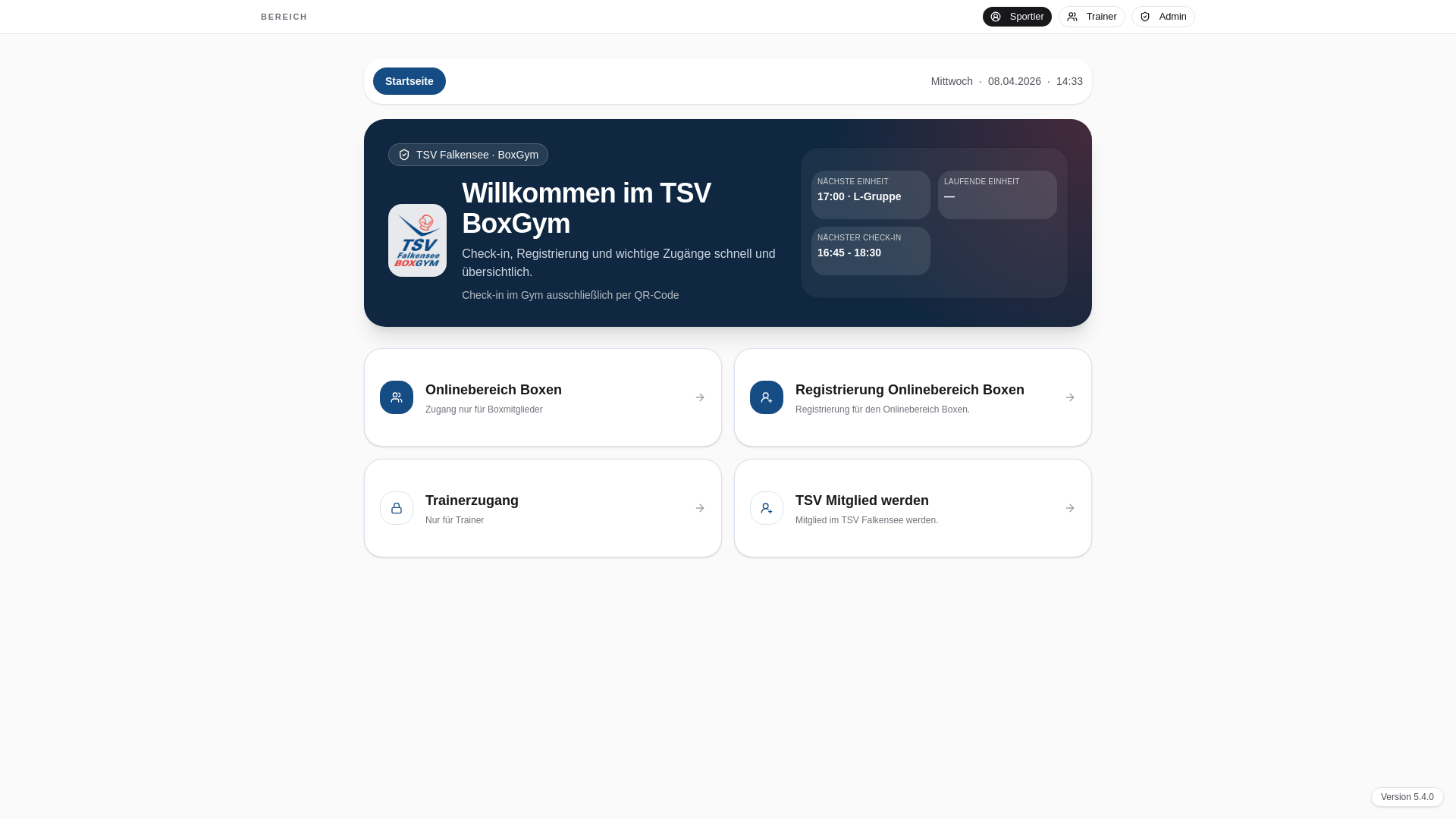 website screenshot of https://tsvboxgym.de