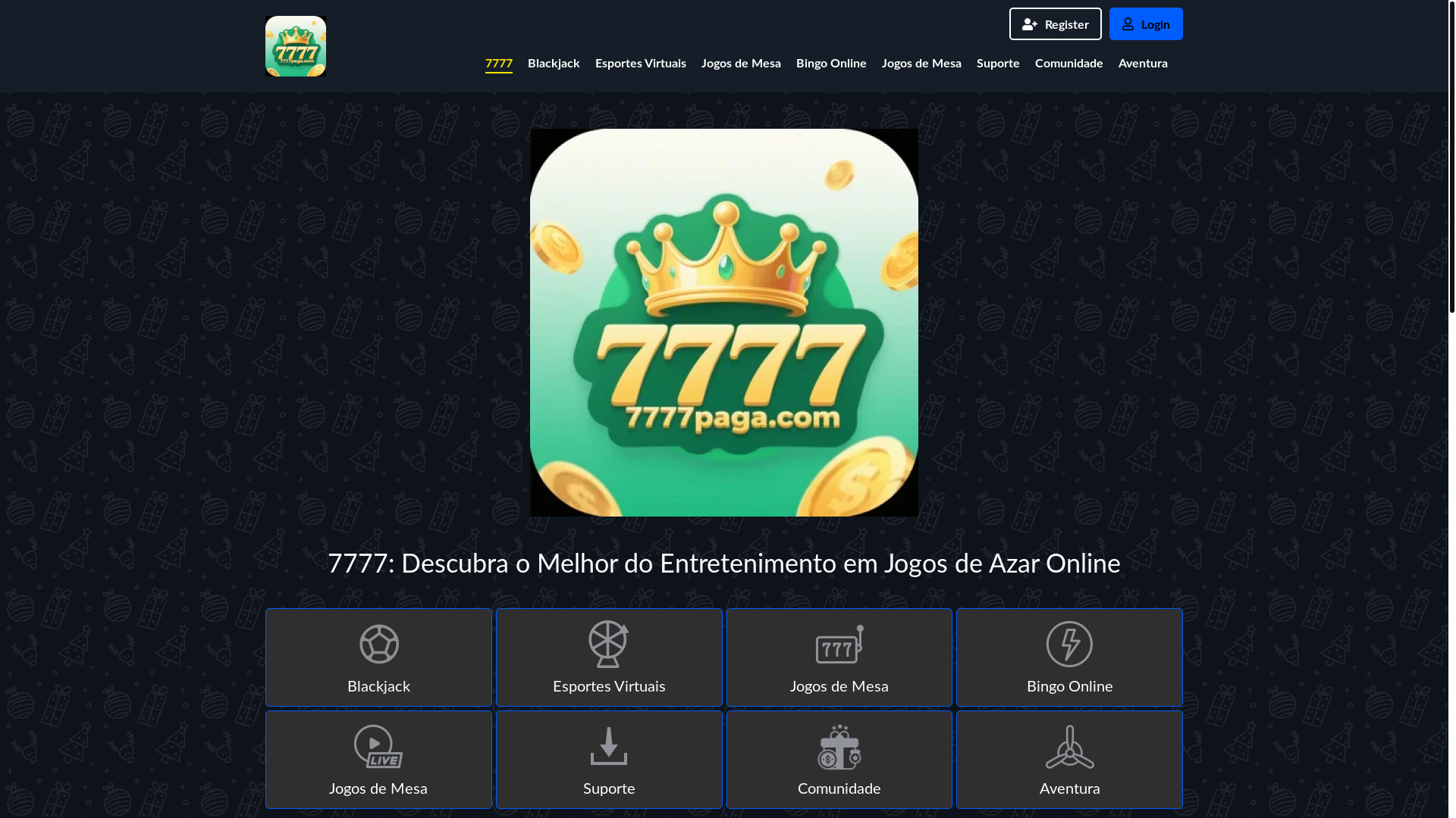 website screenshot of https://7777paga.com/