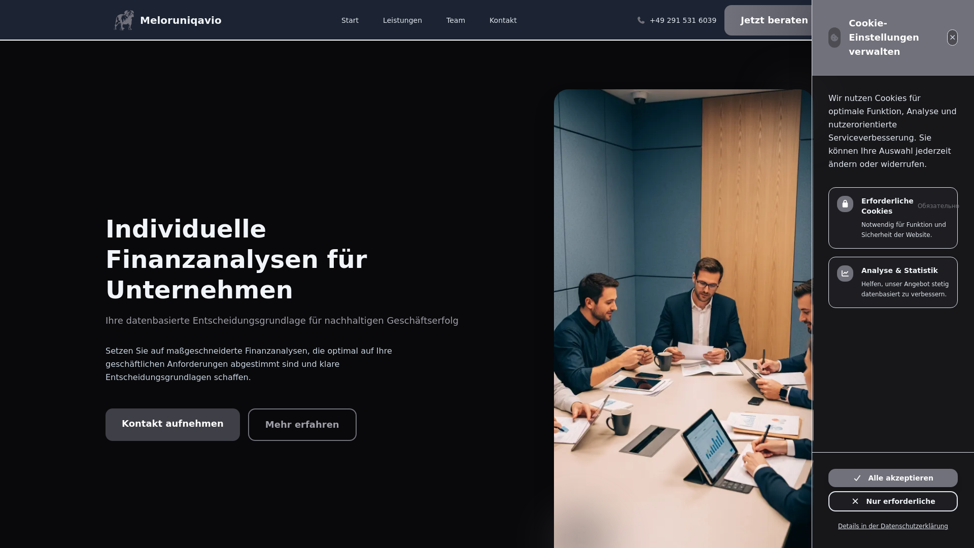 website screenshot of https://meloruniqavio.world/
